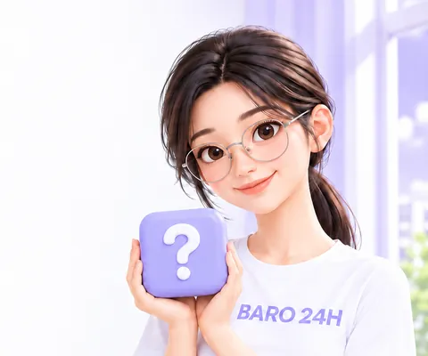 물음표 상자를 들고 질문에 답하는 3D 인물
